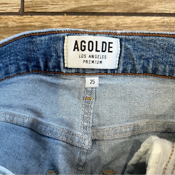 Agolde Sophie Crop in Outsider High Rise Jeans Size 25 Distressed Skinny Denim - Picture 8 of 15